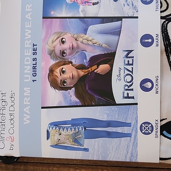 ClimateRight by Cuddl Duds Frozen Girls Thermal Set Size Small 6/7 - Picture 2 of 9